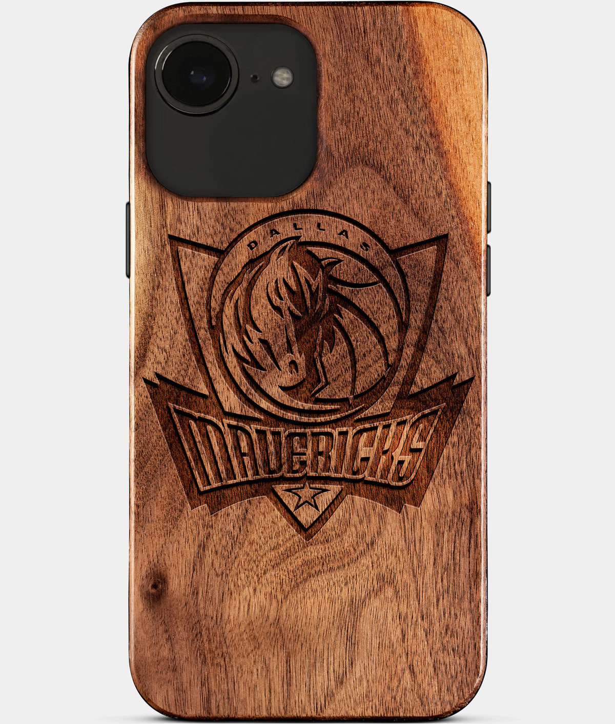 Eco-friendly Dallas Mavericks iPhone 17e Case - Carved Wood Custom Dallas Mavericks Gift For Him - Monogrammed Personalized iPhone 17e Cover By Aldergrove & Oak