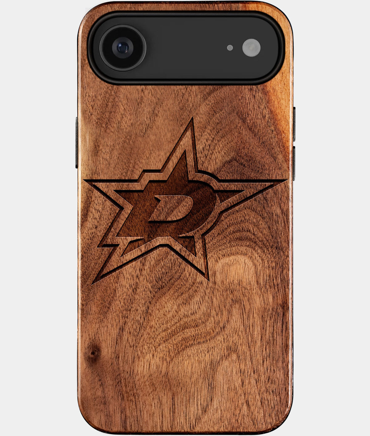 Eco-friendly Dallas Stars iPhone 17 Air Case - Carved Wood Custom Dallas Stars Gift For Him - Monogrammed Personalized iPhone 17 Air Cover By Aldergrove & Oak