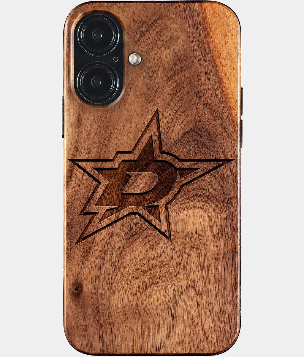 Eco-friendly Dallas Stars iPhone 17 Case - Carved Wood Custom Dallas Stars Gift For Him - Monogrammed Personalized iPhone 17 Cover By Aldergrove & Oak