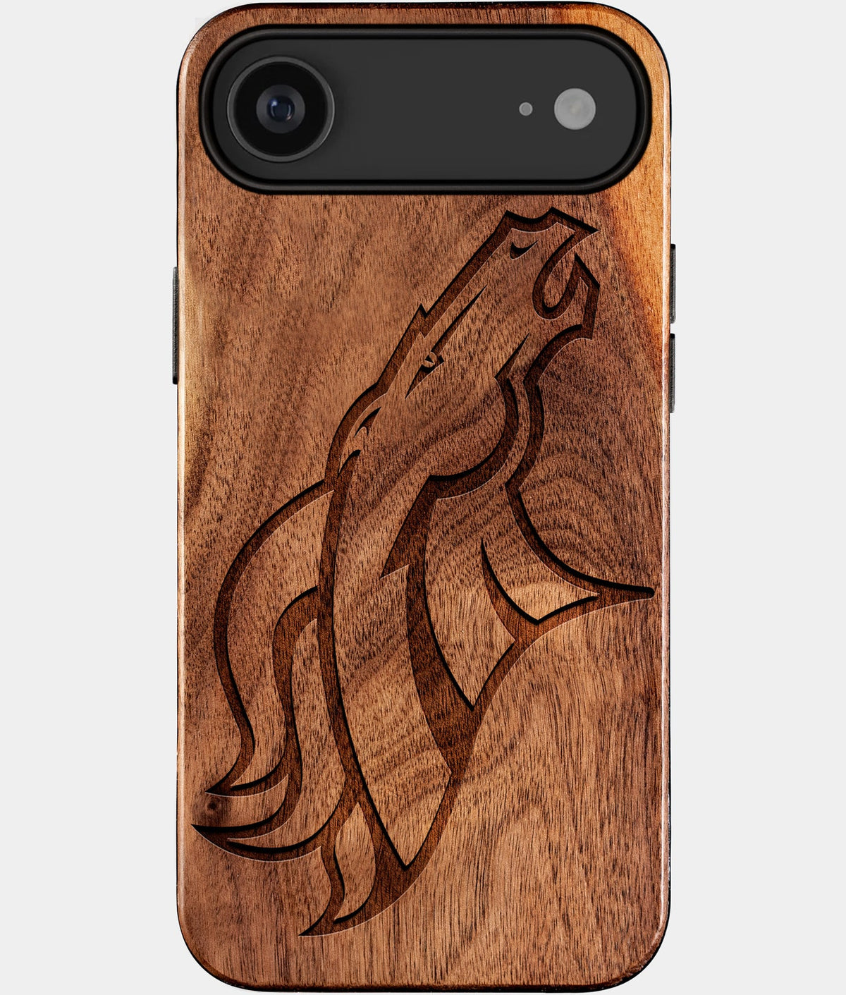 Eco-friendly Denver Broncos iPhone 17 Air Case - Carved Wood Custom Denver Broncos Gift For Him - Monogrammed Personalized iPhone 17 Air Cover By Aldergrove & Oak
