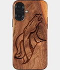 Eco-friendly Denver Broncos iPhone 17 Case - Carved Wood Custom Denver Broncos Gift For Him - Monogrammed Personalized iPhone 17 Cover By Aldergrove & Oak