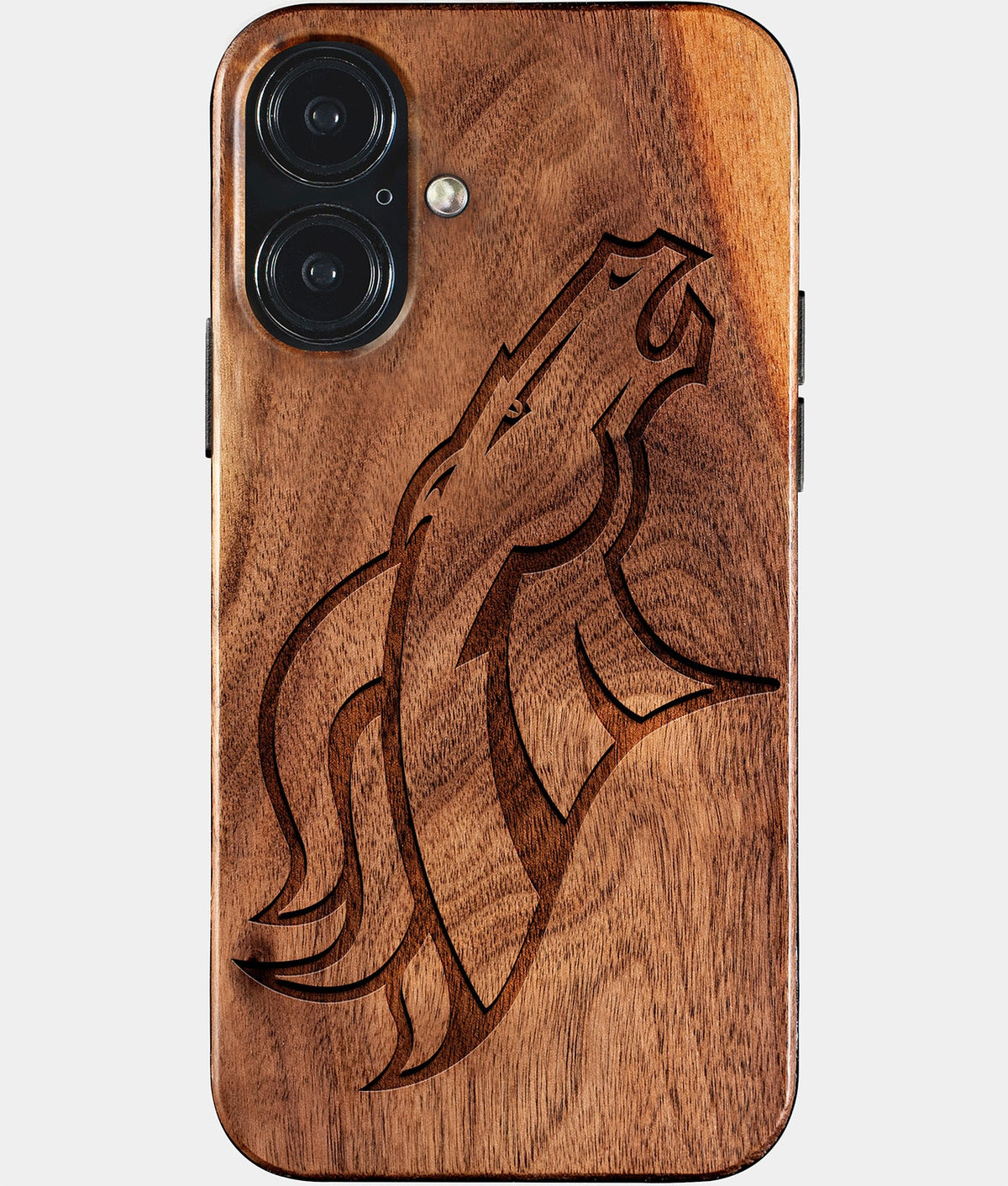 Eco-friendly Denver Broncos iPhone 17 Case - Carved Wood Custom Denver Broncos Gift For Him - Monogrammed Personalized iPhone 17 Cover By Aldergrove & Oak