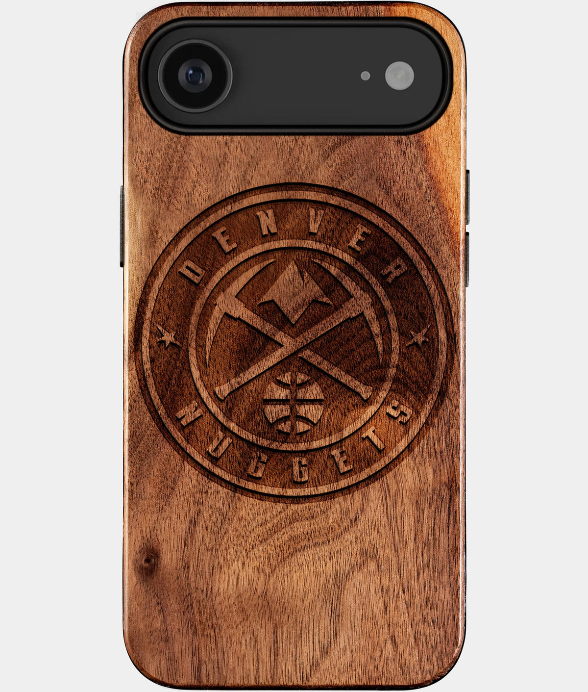 Eco-friendly Denver Nuggets iPhone 17 Air Case - Carved Wood Custom Denver Nuggets Gift For Him - Monogrammed Personalized iPhone 17 Air Cover By Aldergrove & Oak