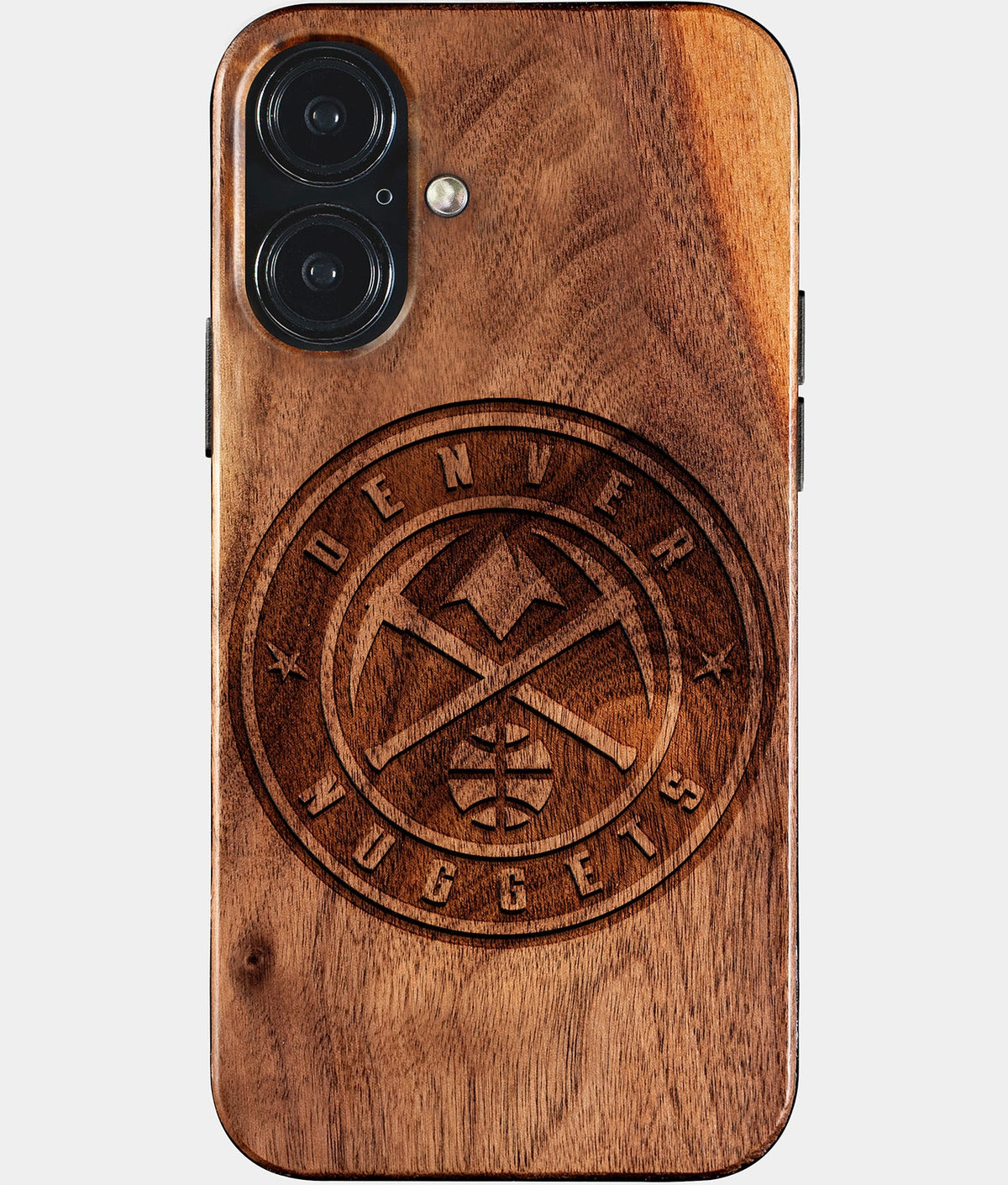 Eco-friendly Denver Nuggets iPhone 17 Case - Carved Wood Custom Denver Nuggets Gift For Him - Monogrammed Personalized iPhone 17 Cover By Aldergrove & Oak