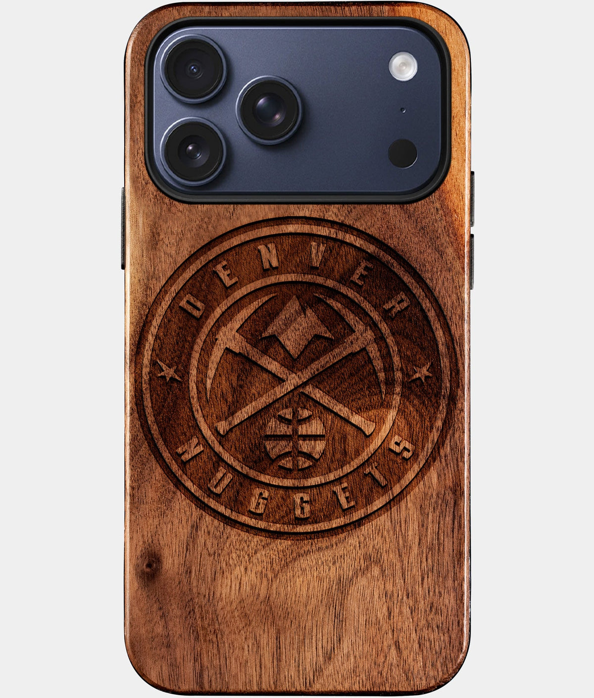 Custom Denver Nuggets iPhone 17/17 Pro/17 Pro Max/17 Air Case - Wood Nuggets Cover - Eco-friendly Denver Nuggets iPhone 17 Case - Carved Wood Custom Denver Nuggets Gift For Him - Monogrammed Personalized iPhone 17 Cover By Aldergrove & Oak