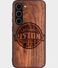 Best Wood Detroit Pistons Samsung Galaxy S24 Case - Custom Engraved Cover - Aldergrove & Oak