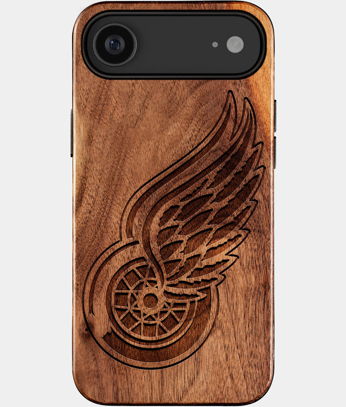 Eco-friendly Detroit Red Wings iPhone 17 Air Case - Carved Wood Custom Detroit Red Wings Gift For Him - Monogrammed Personalized iPhone 17 Air Cover By Aldergrove & Oak