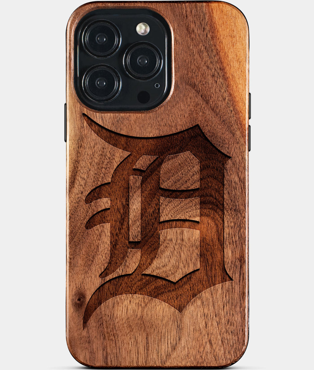 Custom Detroit Tigers iPhone 15/15 Pro/15 Pro Max/15 Plus Case - Wood Tigers Cover - Eco-friendly Detroit Tigers iPhone 15 Case - Carved Wood Custom Detroit Tigers Gift For Him - Monogrammed Personalized iPhone 15 Cover By Aldergrove & Oak