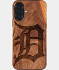 Eco-friendly Detroit Tigers iPhone 17 Case - Carved Wood Custom Detroit Tigers Gift For Him - Monogrammed Personalized iPhone 17 Cover By Aldergrove & Oak