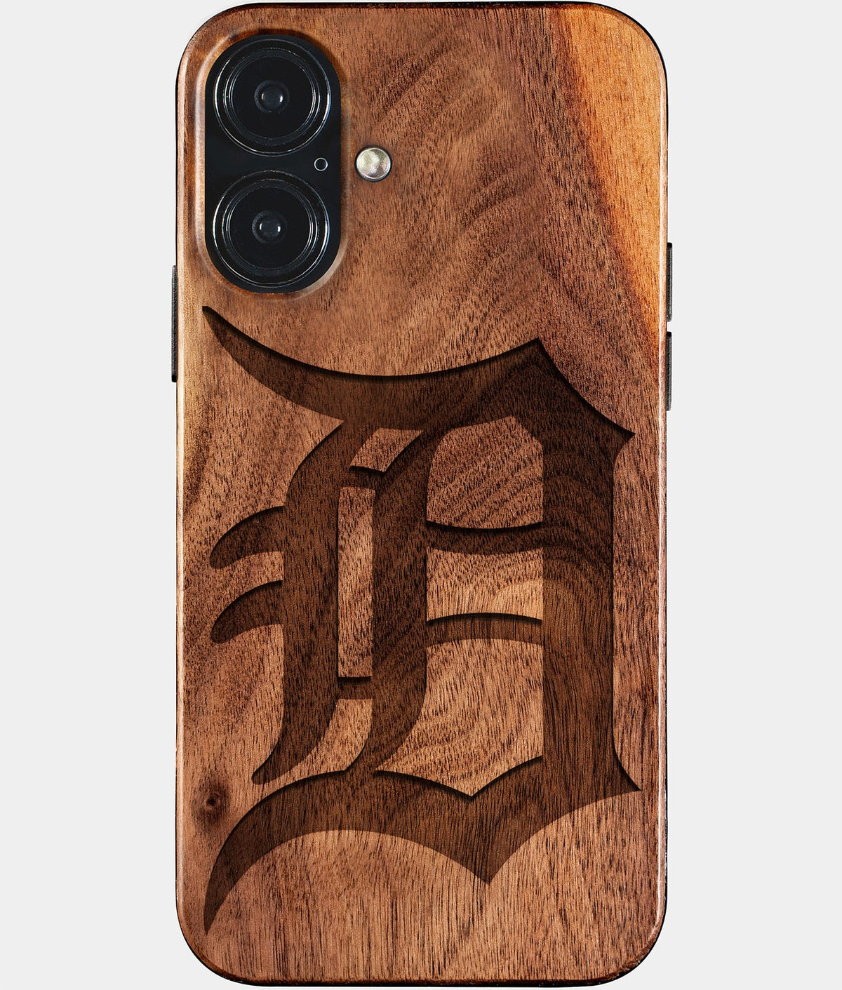 Eco-friendly Detroit Tigers iPhone 17 Case - Carved Wood Custom Detroit Tigers Gift For Him - Monogrammed Personalized iPhone 17 Cover By Aldergrove & Oak