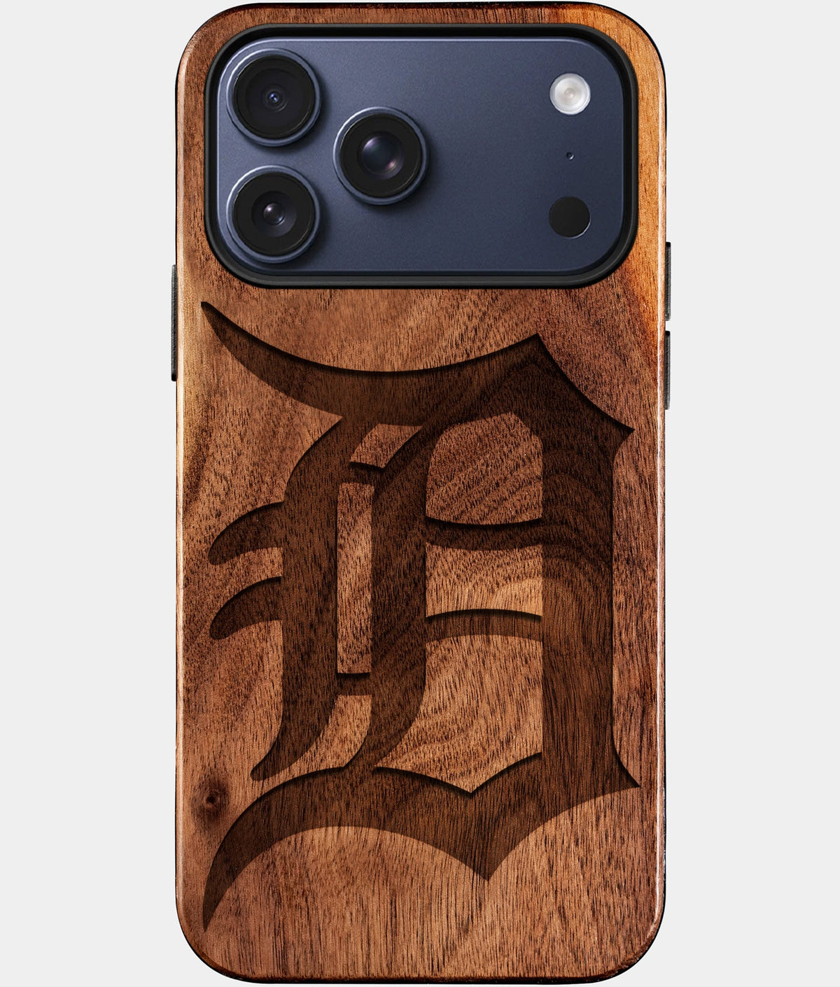 Custom Detroit Tigers iPhone 17/17 Pro/17 Pro Max/17 Air Case - Wood Tigers Cover - Eco-friendly Detroit Tigers iPhone 17 Case - Carved Wood Custom Detroit Tigers Gift For Him - Monogrammed Personalized iPhone 17 Cover By Aldergrove & Oak