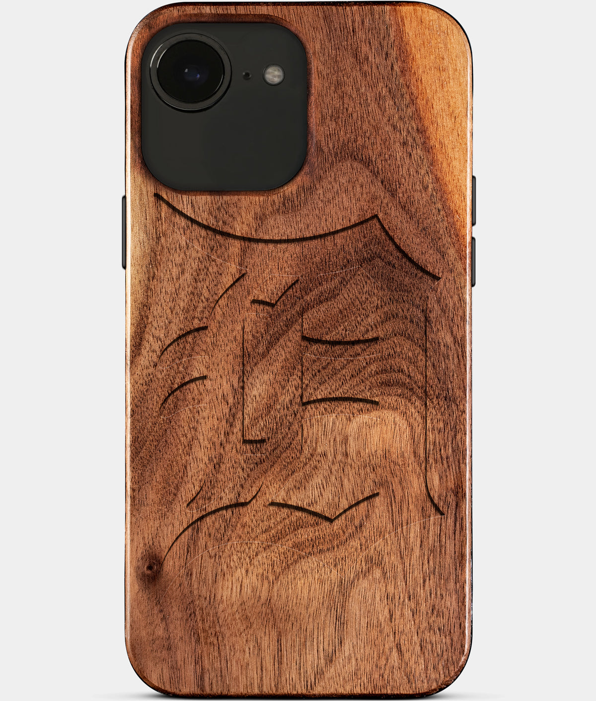 Eco-friendly Detroit Tigers iPhone 17e Case - Carved Wood Custom Detroit Tigers Gift For Him - Monogrammed Personalized iPhone 17e Cover By Aldergrove & Oak