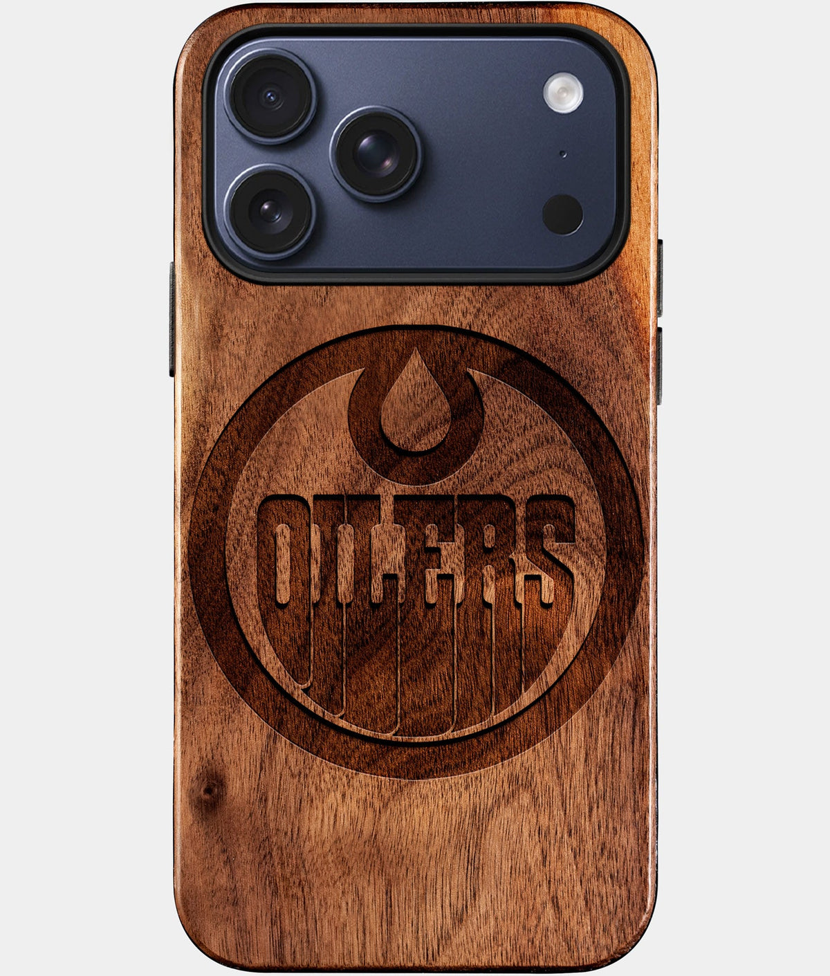 Custom Edmonton Oilers iPhone 17/17 Pro/17 Pro Max/17 Air Case - Wood Oilers Cover - Eco-friendly Edmonton Oilers iPhone 17 Case - Carved Wood Custom Edmonton Oilers Gift For Him - Monogrammed Personalized iPhone 17 Cover By Aldergrove & Oak