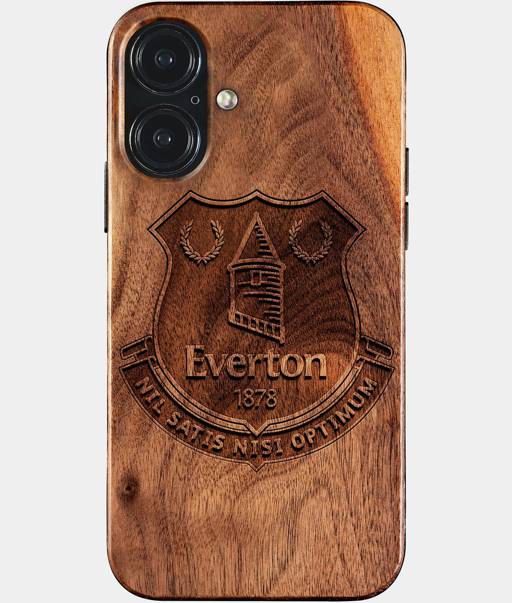Eco-friendly Everton FC iPhone 17 Case - Carved Wood Custom Everton FC Gift For Him - Monogrammed Personalized iPhone 17 Cover By Aldergrove & Oak