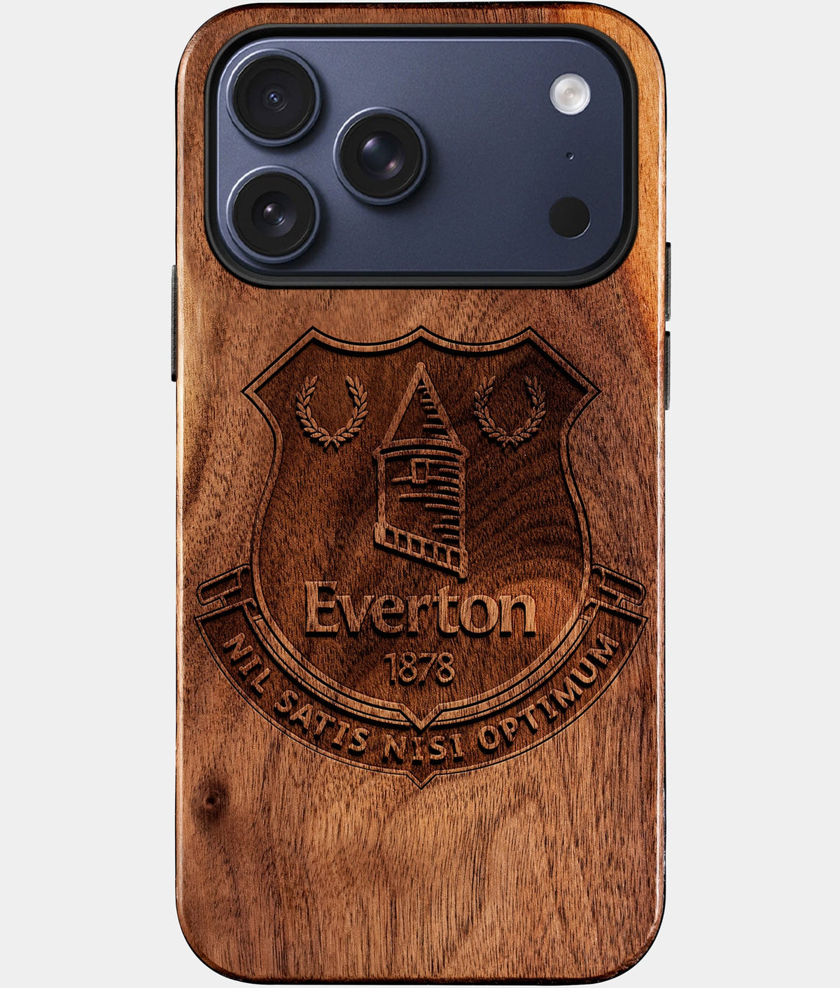 Custom Everton F.C. iPhone 17/17 Pro/17 Pro Max/17 Air Case - Wood Everton FC Cover - Eco-friendly Everton FC iPhone 17 Case - Carved Wood Custom Everton FC Gift For Him - Monogrammed Personalized iPhone 17 Cover By Aldergrove & Oak
