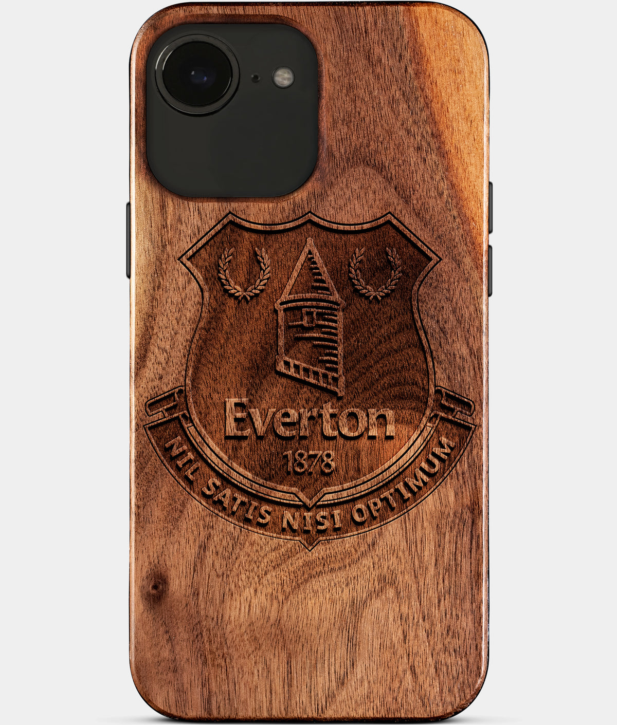 Eco-friendly Everton FC iPhone 17e Case - Carved Wood Custom Everton FC Gift For Him - Monogrammed Personalized iPhone 17e Cover By Aldergrove & Oak