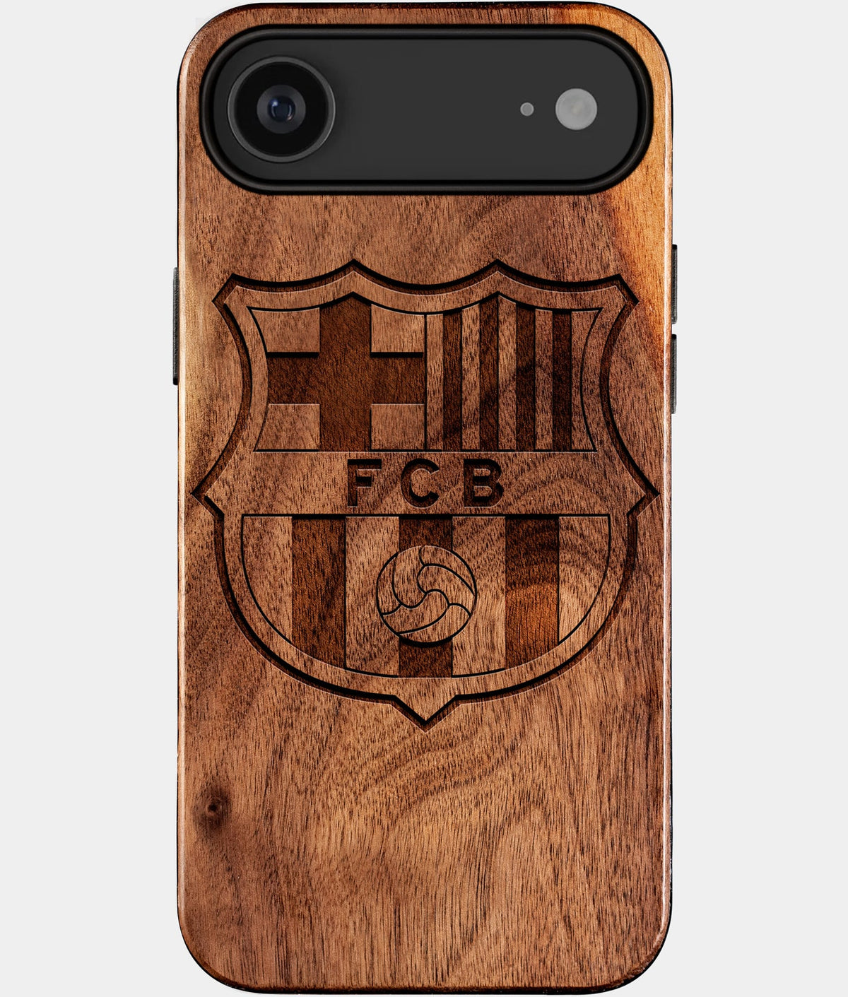 Eco-friendly FC Barcelona iPhone 17 Air Case - Carved Wood Custom FC Barcelona Gift For Him - Monogrammed Personalized iPhone 17 Air Cover By Aldergrove & Oak