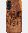 Eco-friendly FC Barcelona iPhone 17 Case - Carved Wood Custom FC Barcelona Gift For Him - Monogrammed Personalized iPhone 17 Cover By Aldergrove & Oak