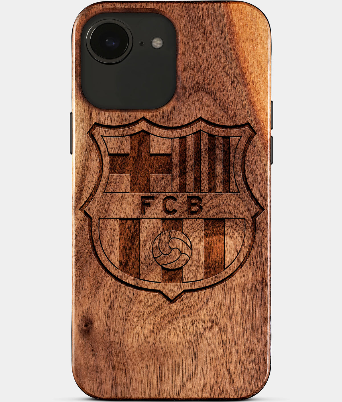 Eco-friendly FC Barcelona iPhone 17e Case - Carved Wood Custom FC Barcelona Gift For Him - Monogrammed Personalized iPhone 17e Cover By Aldergrove & Oak