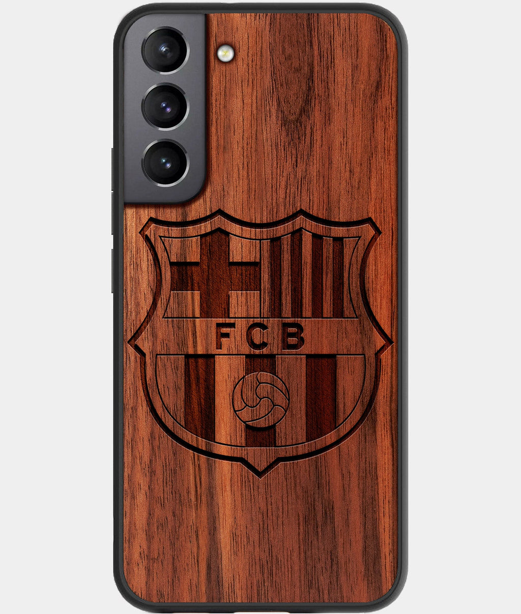Best Wood FC Barcelona Galaxy S23 Case - Custom Engraved Cover - Aldergrove & Oak