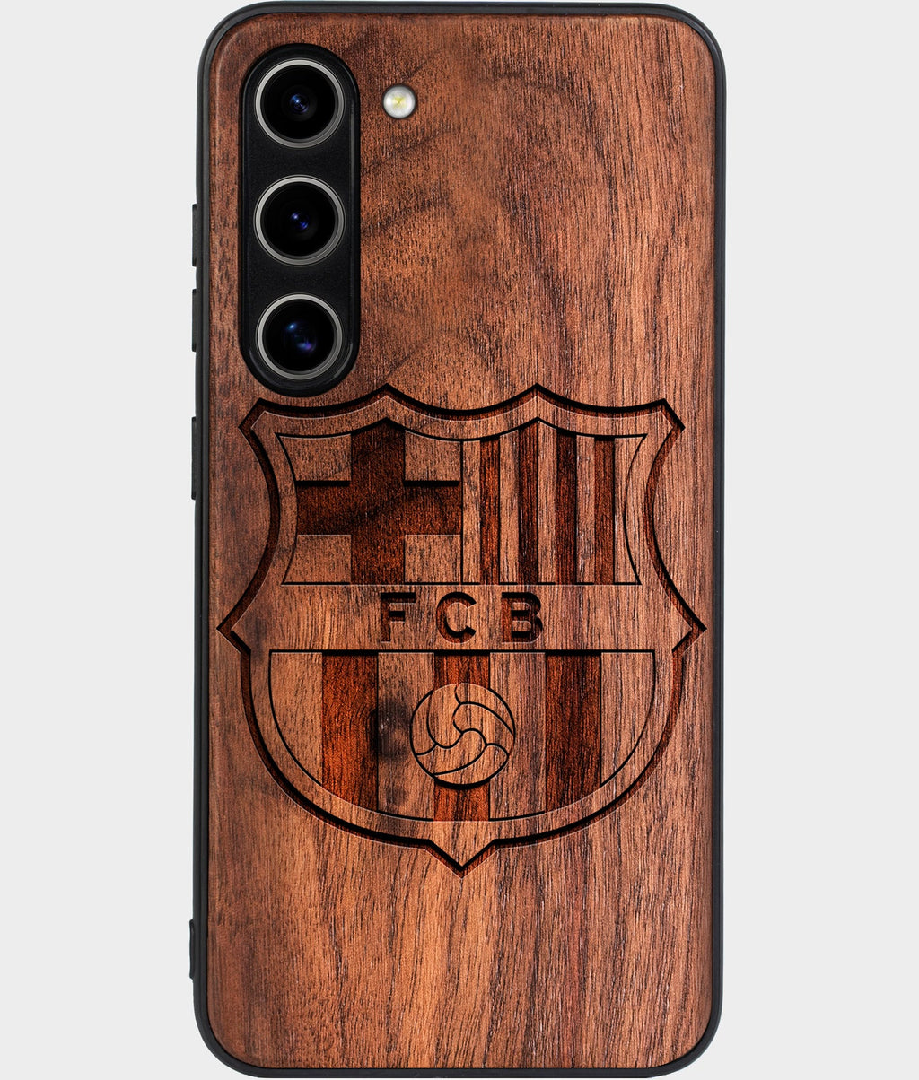 Best Wood FC Barcelona Galaxy S26 Case - Custom Engraved Cover - Aldergrove & Oak