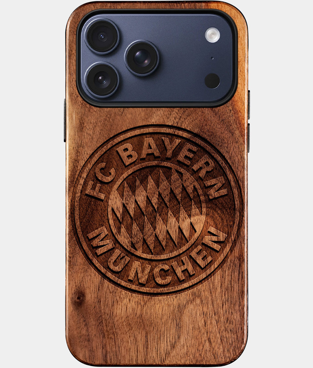 Custom FC Bayern iPhone 17/17 Pro/17 Pro Max/17 Air Case - Wood FC Bayern Cover - Eco-friendly FC Bayern iPhone 17 Case - Carved Wood Custom FC Bayern Gift For Him - Monogrammed Personalized iPhone 17 Cover By Aldergrove & Oak