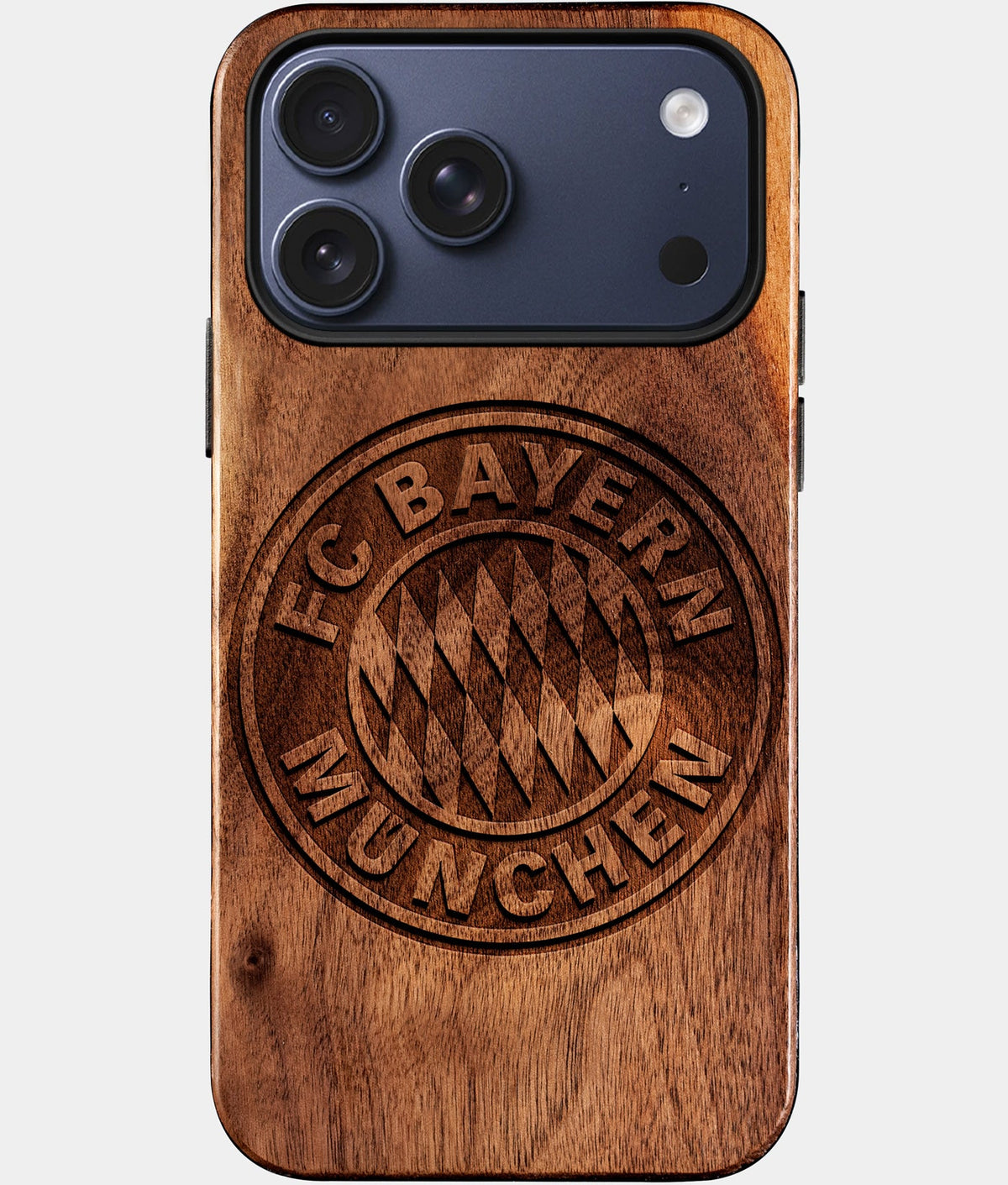 Custom FC Bayern iPhone 17/17 Pro/17 Pro Max/17 Air Case - Wood FC Bayern Cover - Eco-friendly FC Bayern iPhone 17 Case - Carved Wood Custom FC Bayern Gift For Him - Monogrammed Personalized iPhone 17 Cover By Aldergrove & Oak
