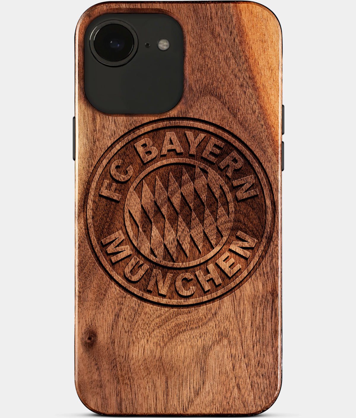 Eco-friendly FC Bayern iPhone 17e Case - Carved Wood Custom FC Bayern Gift For Him - Monogrammed Personalized iPhone 17e Cover By Aldergrove & Oak