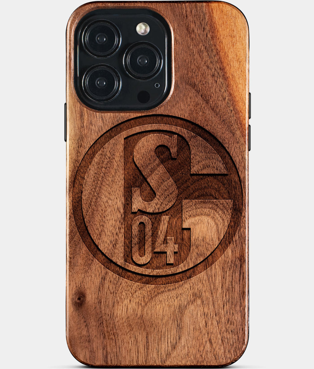 Custom FC Schalke 04 iPhone 15/15 Pro/15 Pro Max/15 Plus Case - Wood FC Schalke 04 Cover - Eco-friendly FC Schalke 04 iPhone 15 Case - Carved Wood Custom FC Schalke 04 Gift For Him - Monogrammed Personalized iPhone 15 Cover By Aldergrove & Oak