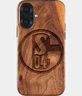 Eco-friendly FC Schalke 04 iPhone 17 Case - Carved Wood Custom FC Schalke 04 Gift For Him - Monogrammed Personalized iPhone 17 Cover By Aldergrove & Oak