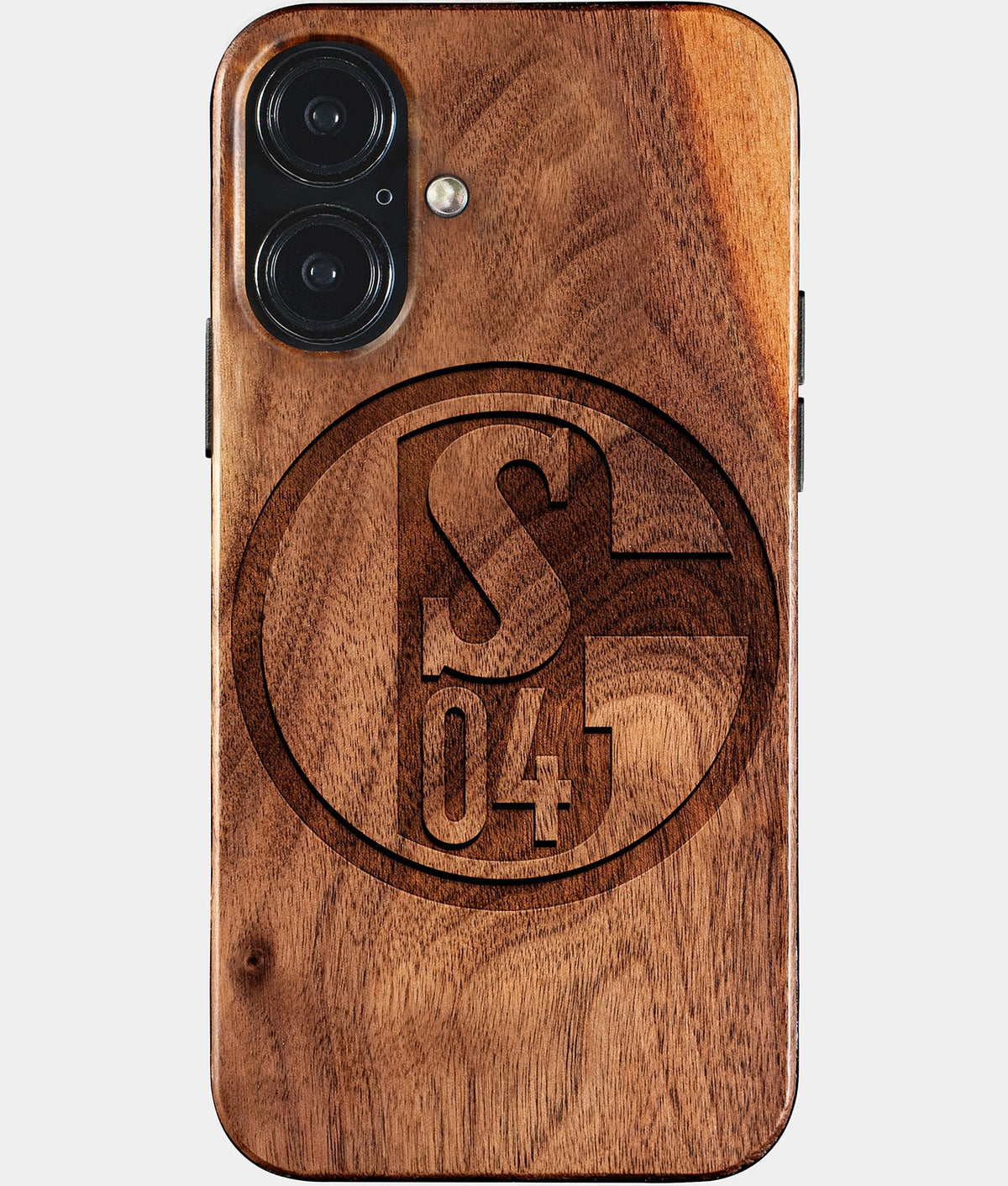 Eco-friendly FC Schalke 04 iPhone 17 Case - Carved Wood Custom FC Schalke 04 Gift For Him - Monogrammed Personalized iPhone 17 Cover By Aldergrove & Oak