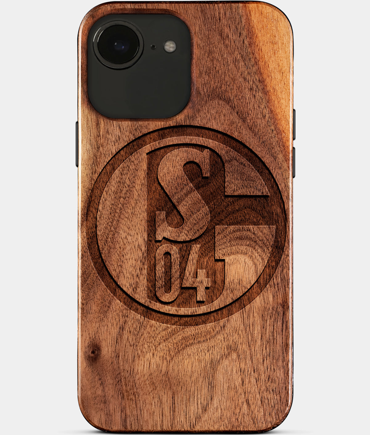 Eco-friendly FC Schalke 04 iPhone 17e Case - Carved Wood Custom FC Schalke 04 Gift For Him - Monogrammed Personalized iPhone 17e Cover By Aldergrove & Oak