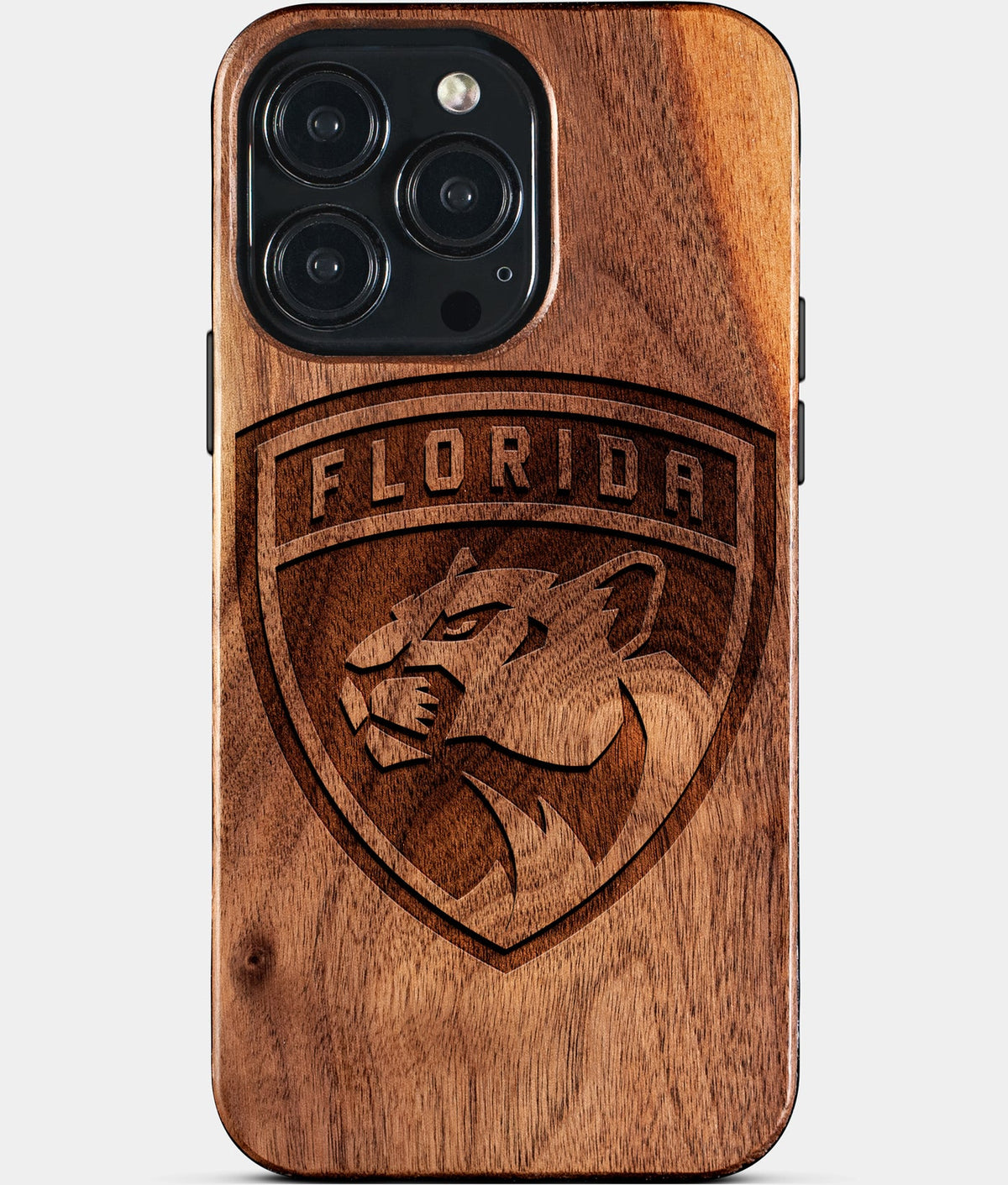 Custom Florida Panthers iPhone 15/15 Pro/15 Pro Max/15 Plus Case - Wood Panthers Cover - Eco-friendly Florida Panthers iPhone 15 Case - Carved Wood Custom Florida Panthers Gift For Him - Monogrammed Personalized iPhone 15 Cover By Aldergrove & Oak
