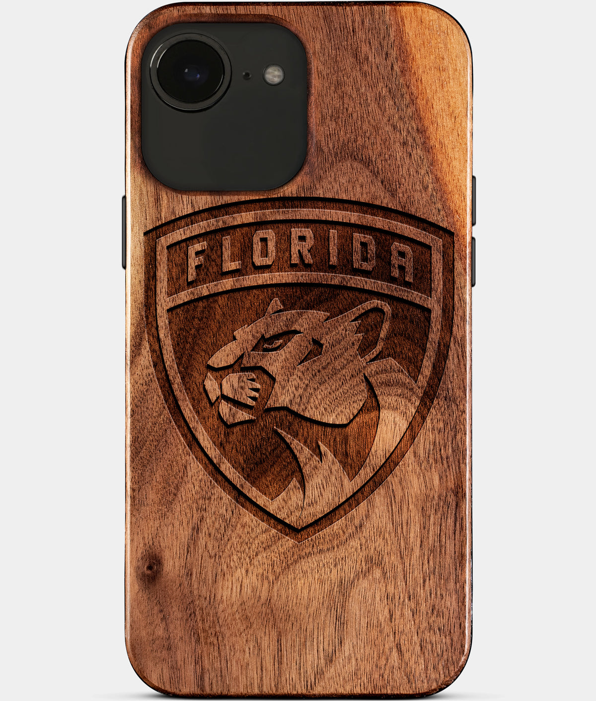 Eco-friendly Florida Panthers iPhone 17e Case - Carved Wood Custom Florida Panthers Gift For Him - Monogrammed Personalized iPhone 17e Cover By Aldergrove & Oak