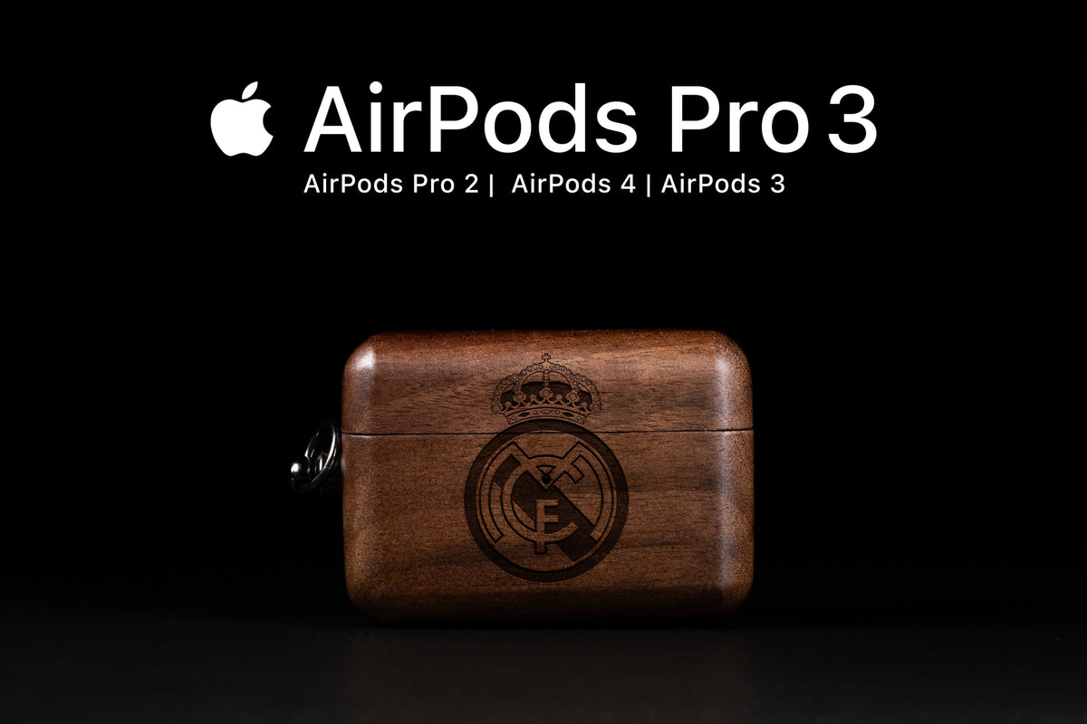Custom International Football Club AirPods Cases. Made With Real Wood. Personalized Gift For Football Soccer Fans Made for AirPods Pro 3, AirPods Pro 2, AirPods 4, and AirPods 3 Covers