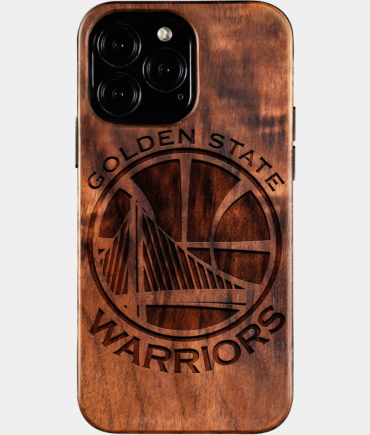 Custom Golden State Warriors iPhone 16/16 Pro/16 Pro Max/16 Plus Case - Wood Warriors Cover - Eco-friendly Golden State Warriors iPhone 16 Case - Carved Wood Custom Golden State Warriors Gift For Him - Monogrammed Personalized iPhone 16 Cover By Aldergrove & Oak