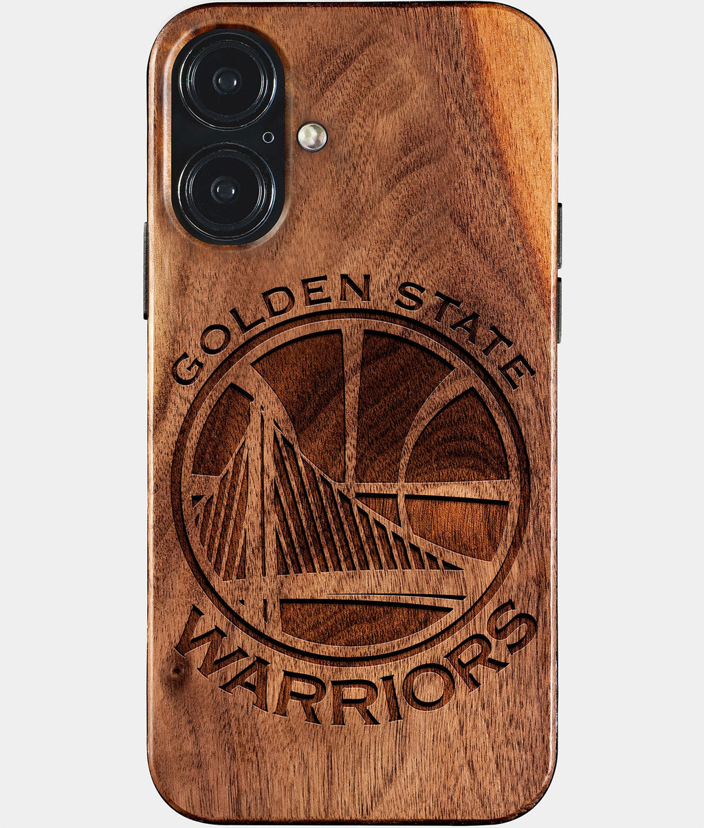 Eco-friendly Golden State Warriors iPhone 17 Case - Carved Wood Custom Golden State Warriors Gift For Him - Monogrammed Personalized iPhone 17 Cover By Aldergrove & Oak