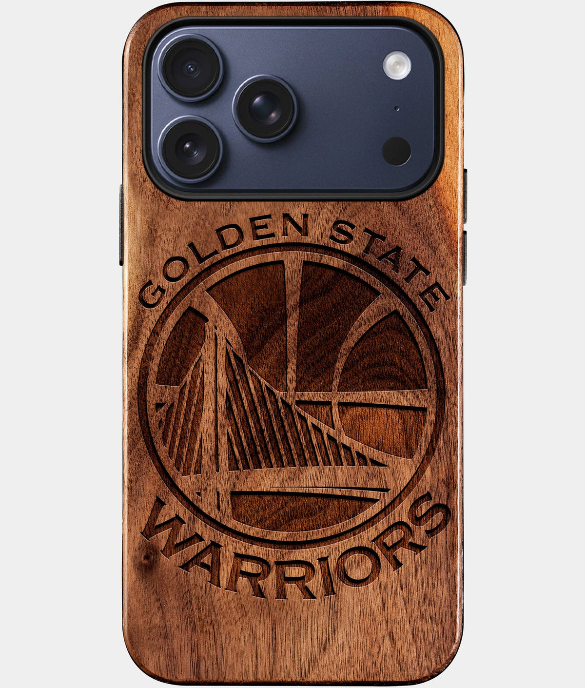Custom Golden State Warriors iPhone 17/17 Pro/17 Pro Max/17 Air Case - Wood Warriors Cover - Eco-friendly Golden State Warriors iPhone 17 Case - Carved Wood Custom Golden State Warriors Gift For Him - Monogrammed Personalized iPhone 17 Cover By Aldergrove & Oak