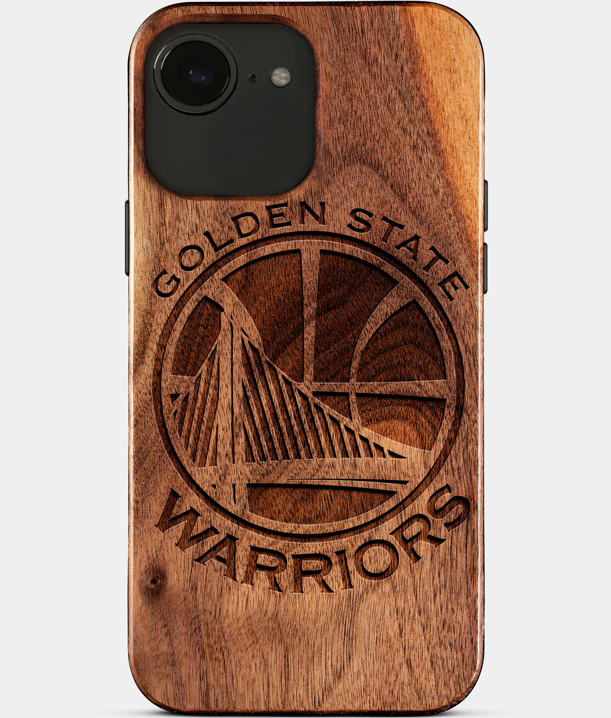 Eco-friendly Golden State Warriors iPhone 17e Case - Carved Wood Custom Golden State Warriors Gift For Him - Monogrammed Personalized iPhone 17e Cover By Aldergrove & Oak