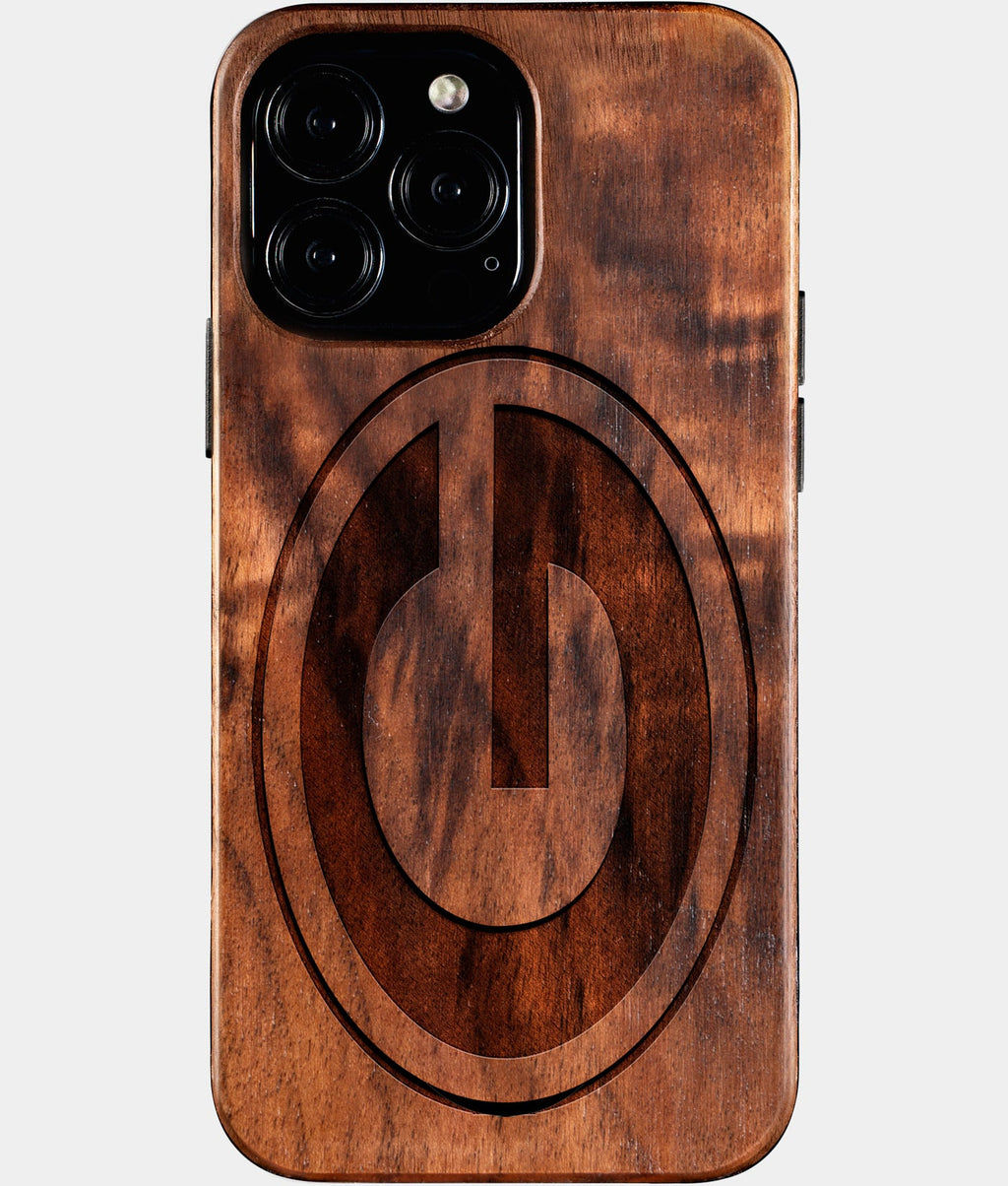 Custom Green Bay Packers iPhone 16/16 Pro/16 Pro Max/16 Plus Case - Wood Packers Cover - Eco-friendly Green Bay Packers iPhone 16 Case - Carved Wood Custom Green Bay Packers Gift For Him - Monogrammed Personalized iPhone 16 Cover By Aldergrove & Oak