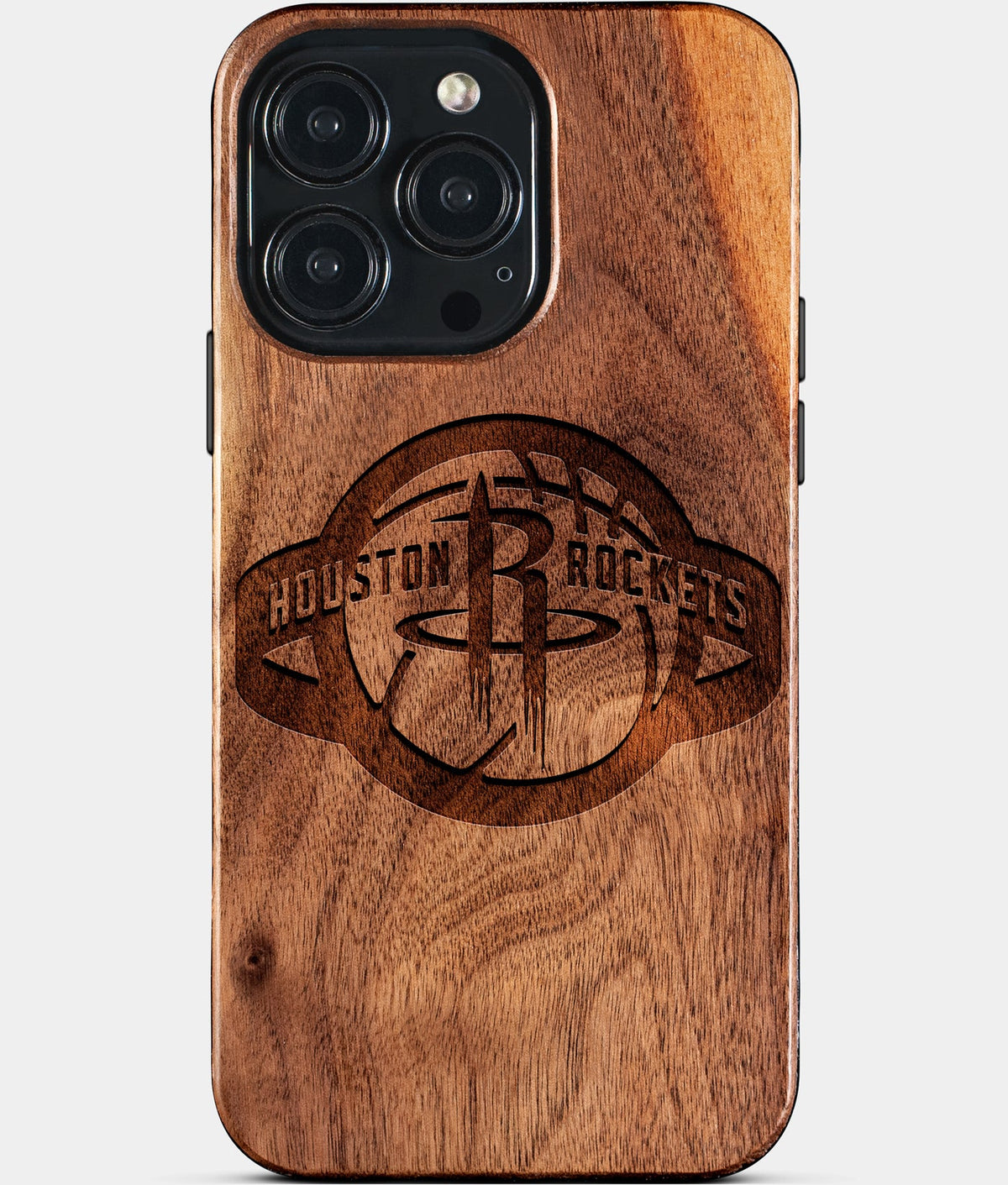 Custom Houston Rockets iPhone 15/15 Pro/15 Pro Max/15 Plus Case - Wood Rockets Cover - Eco-friendly Houston Rockets iPhone 15 Case - Carved Wood Custom Houston Rockets Gift For Him - Monogrammed Personalized iPhone 15 Cover By Aldergrove & Oak