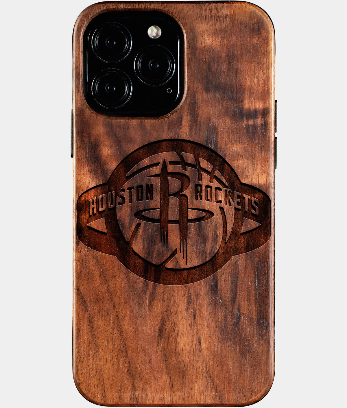 Custom Houston Rockets iPhone 16/16 Pro/16 Pro Max/16 Plus Case - Wood Rockets Cover - Eco-friendly Houston Rockets iPhone 16 Case - Carved Wood Custom Houston Rockets Gift For Him - Monogrammed Personalized iPhone 16 Cover By Aldergrove & Oak