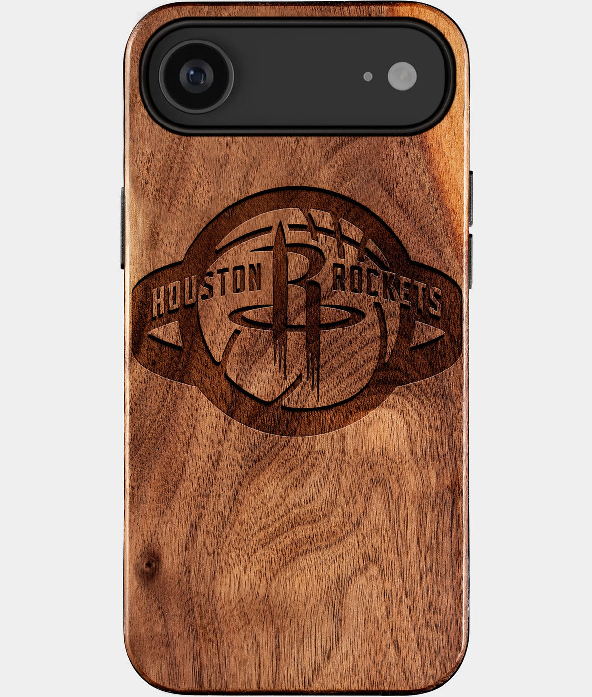 Eco-friendly Houston Rockets iPhone 17 Air Case - Carved Wood Custom Houston Rockets Gift For Him - Monogrammed Personalized iPhone 17 Air Cover By Aldergrove & Oak
