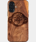 Eco-friendly Houston Rockets iPhone 17 Case - Carved Wood Custom Houston Rockets Gift For Him - Monogrammed Personalized iPhone 17 Cover By Aldergrove & Oak