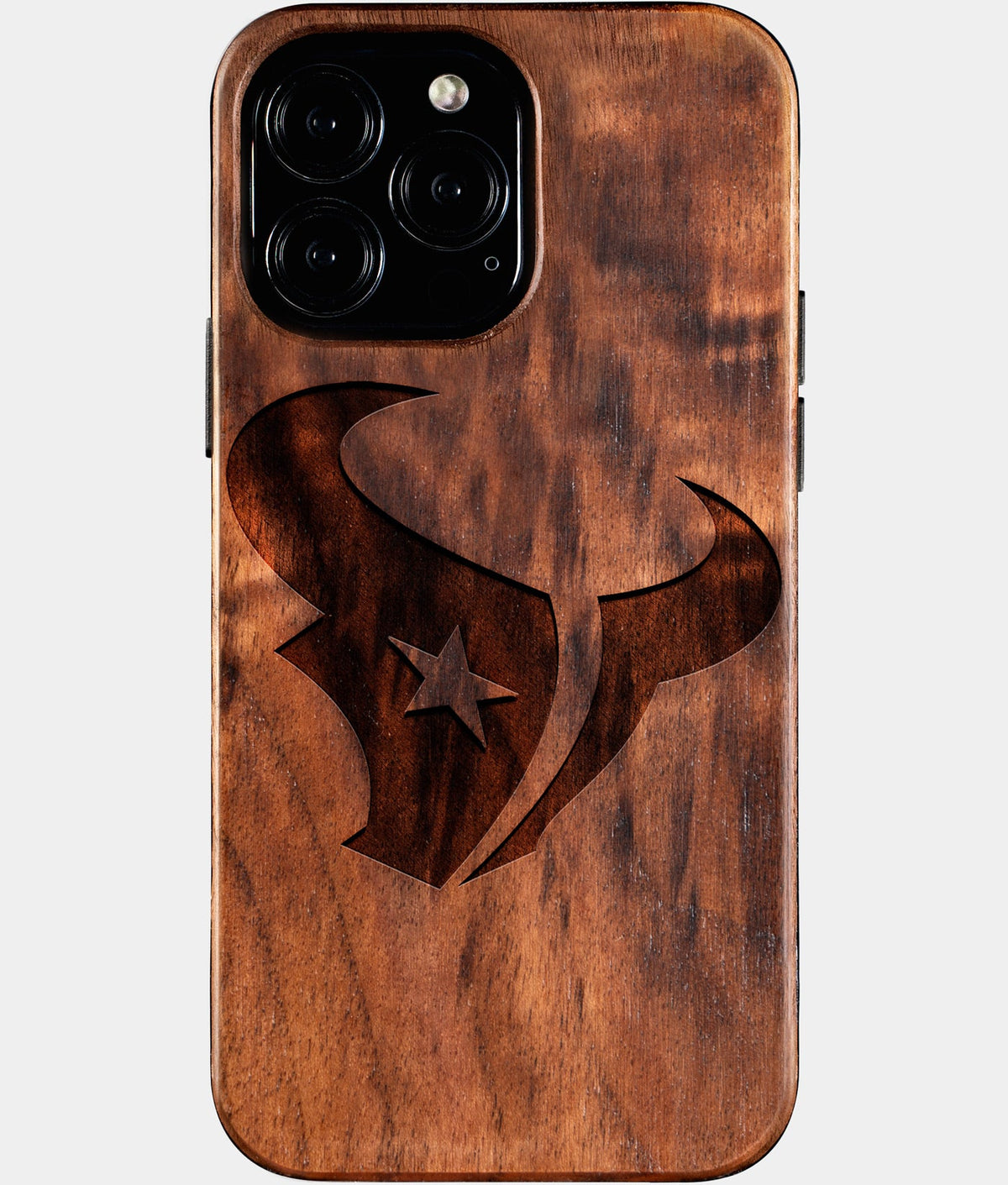 Custom Houston Texans iPhone 16/16 Pro/16 Pro Max/16 Plus Case - Wood Texans Cover - Eco-friendly Houston Texans iPhone 16 Case - Carved Wood Custom Houston Texans Gift For Him - Monogrammed Personalized iPhone 16 Cover By Aldergrove & Oak