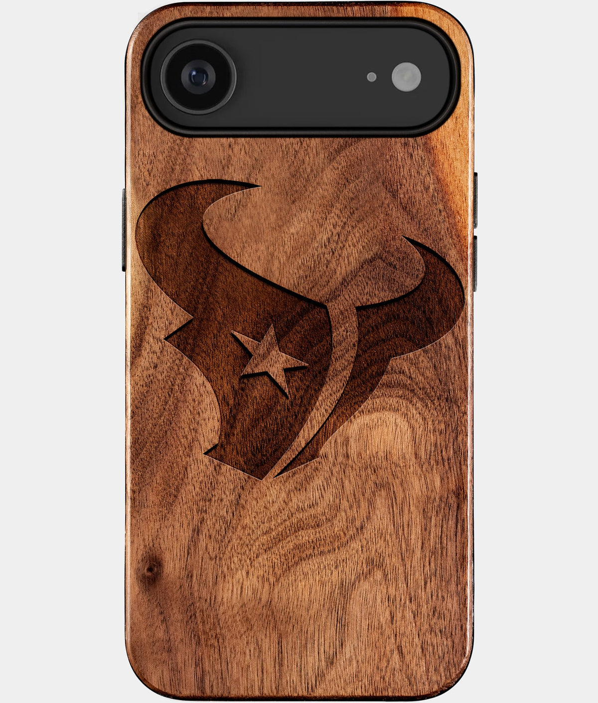 Eco-friendly Houston Texans iPhone 17 Air Case - Carved Wood Custom Houston Texans Gift For Him - Monogrammed Personalized iPhone 17 Air Cover By Aldergrove & Oak