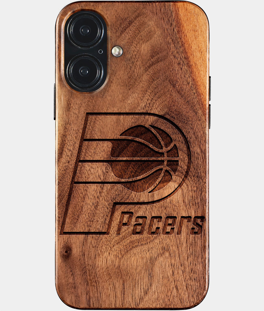 Eco-friendly Indiana Pacers iPhone 17 Case - Carved Wood Custom Indiana Pacers Gift For Him - Monogrammed Personalized iPhone 17 Cover By Aldergrove & Oak