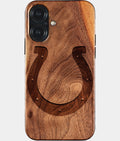 Eco-friendly Indianapolis Colts iPhone 17 Case - Carved Wood Custom Indianapolis Colts Gift For Him - Monogrammed Personalized iPhone 17 Cover By Aldergrove & Oak