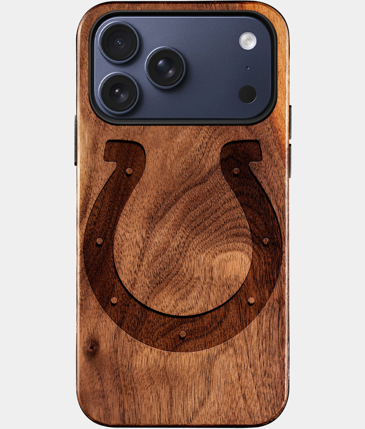 Eco-friendly Indianapolis Colts iPhone 17 Pro Max Case - Carved Wood Custom Indianapolis Colts Gift For Him - Monogrammed Personalized iPhone 17 Pro Max Cover By Aldergrove & Oak