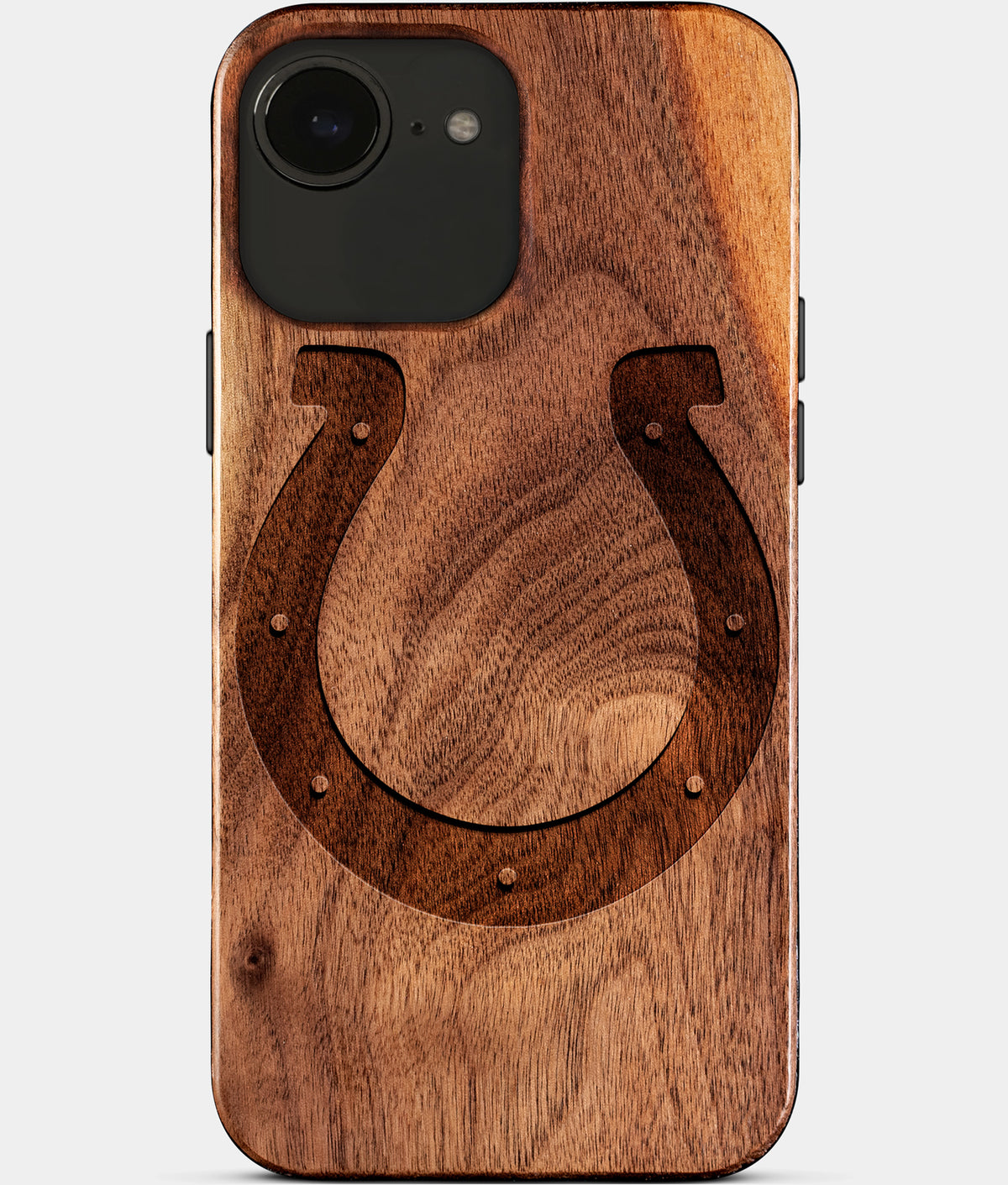 Eco-friendly Indianapolis Colts iPhone 17e Case - Carved Wood Custom Indianapolis Colts Gift For Him - Monogrammed Personalized iPhone 17e Cover By Aldergrove & Oak